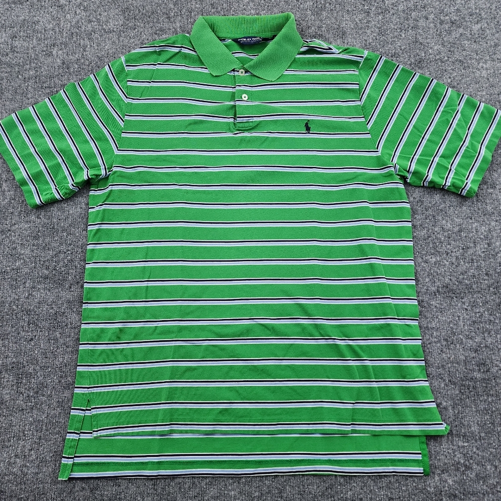 Ralph Lauren Polo Golf Striped Pima Cotton Polo Shirt Men's Large